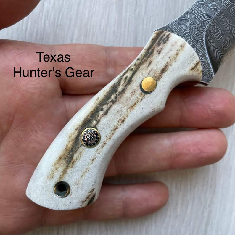 CUSTOM HANDMADE STAG HORN HANDLE 7 SKINNING KNIFE BY TEXAS HUNTER'S G –  Texas Hunter's Gear